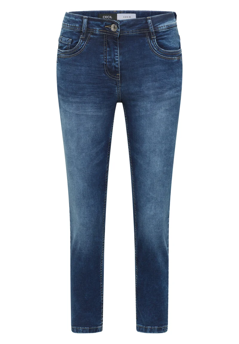 7/8 Mid Waist Slim Leg Jeans im Casual Fit