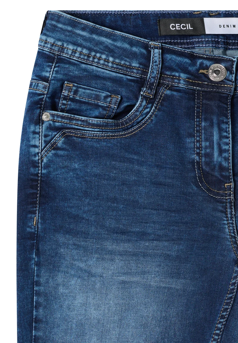7/8 Mid Waist Slim Leg Jeans im Casual Fit