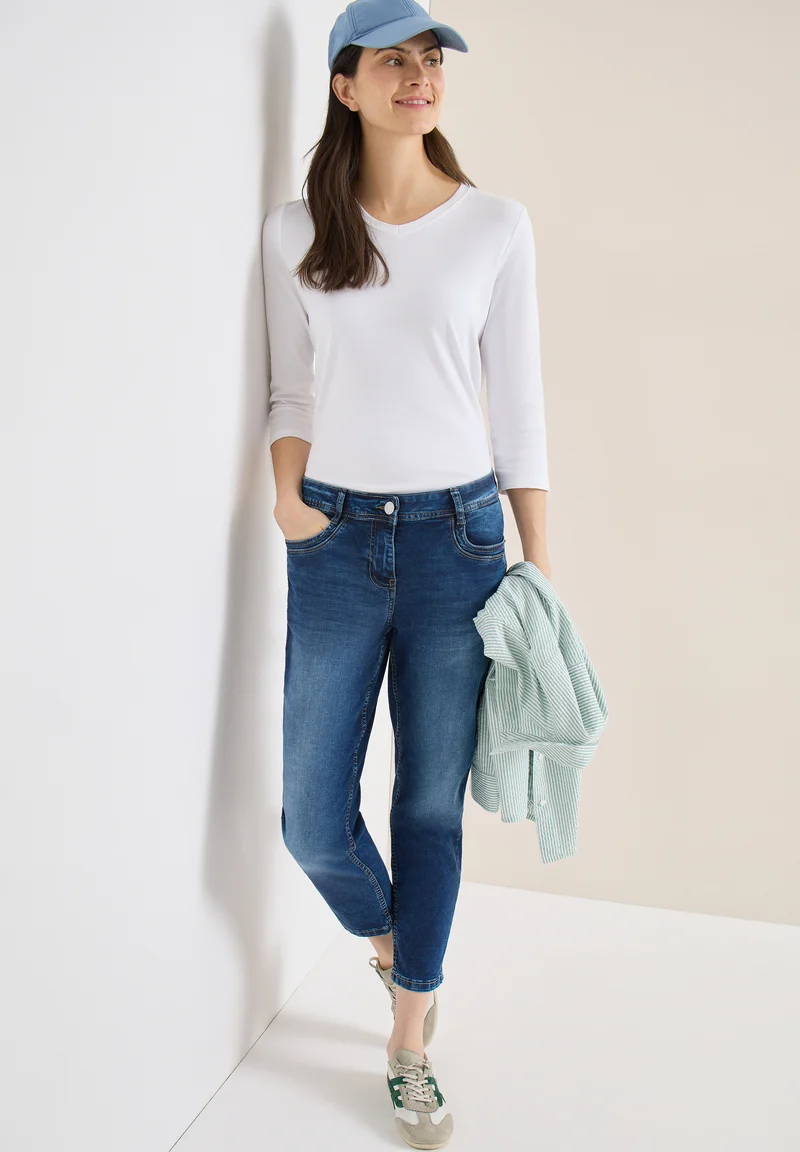 7/8 Mid Waist Slim Leg Jeans im Casual Fit