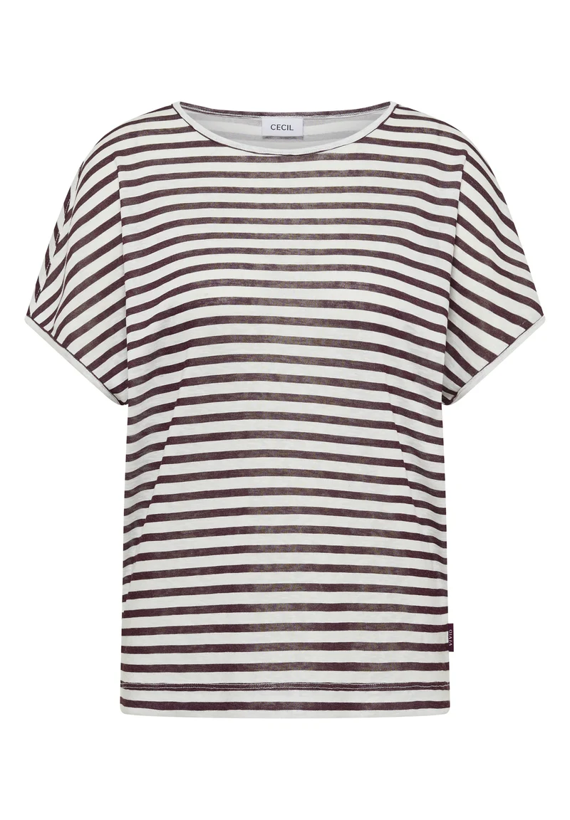 T-Shirt mit Boatneck und Streifen