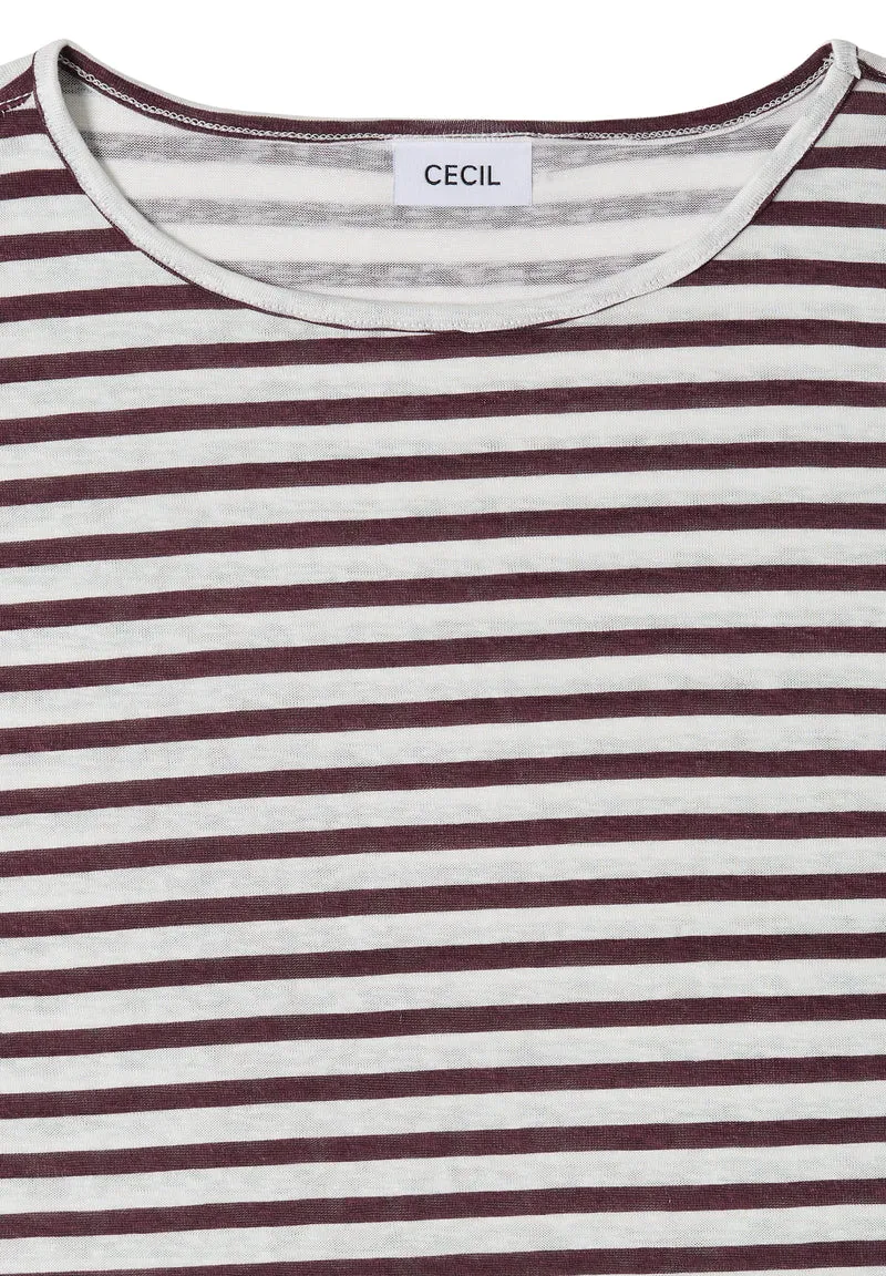 T-Shirt mit Boatneck und Streifen