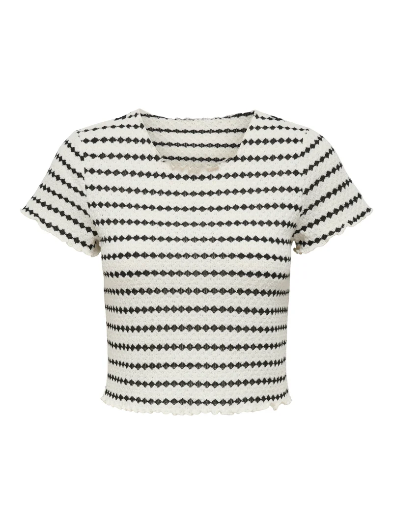 ONLEVA STRIPE S/S TOP CS JRS