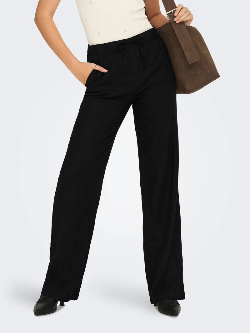 ONLGOA MW LINEN BL PULL-UP PANT CC PNT