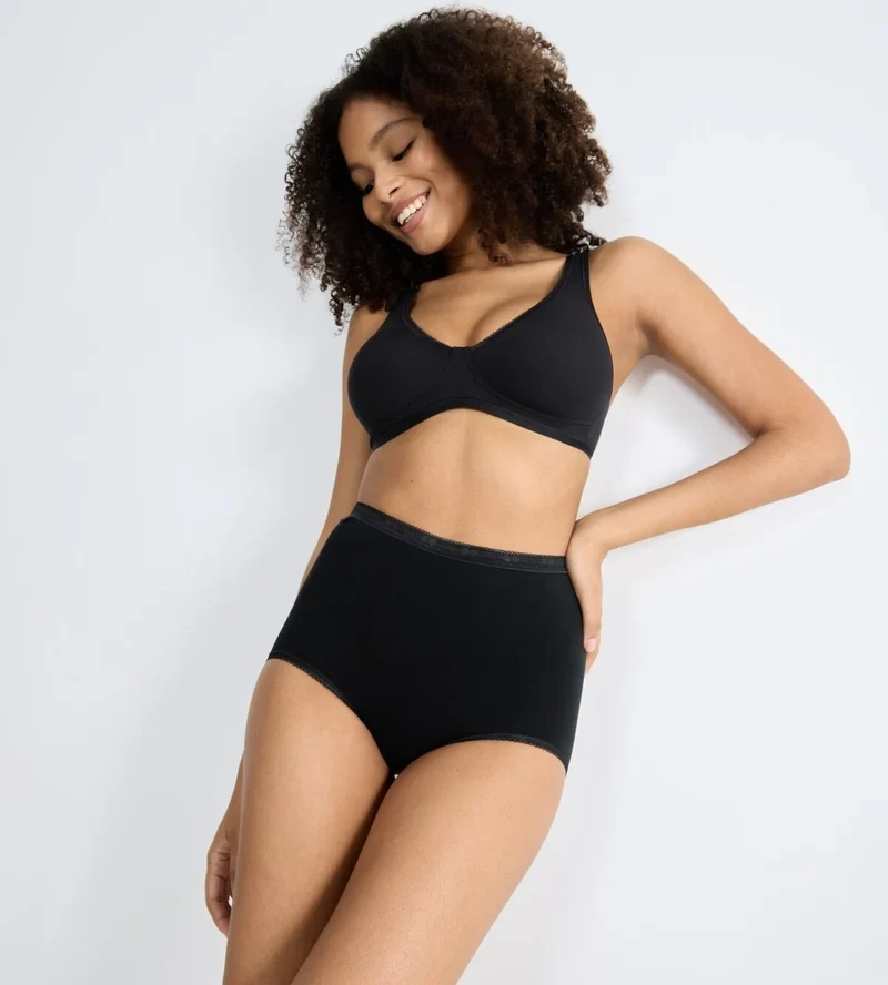 Sloggi - Basic Plus High Waist Brief 3er-Pack Schwarz