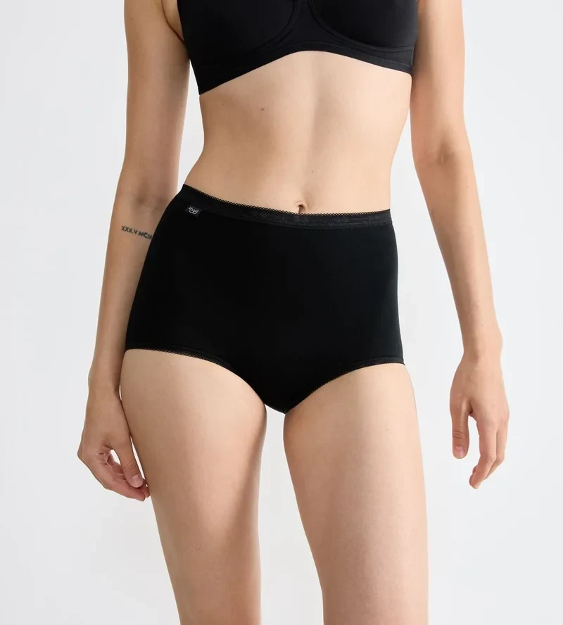 Sloggi - Basic Plus High Waist Brief 4er-Pack Schwarz