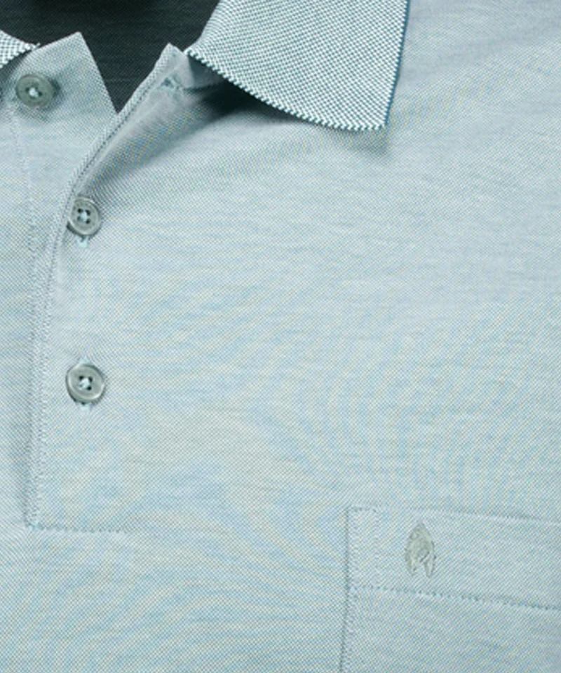 Softknit-Polo mit Brusttasche, Langarm