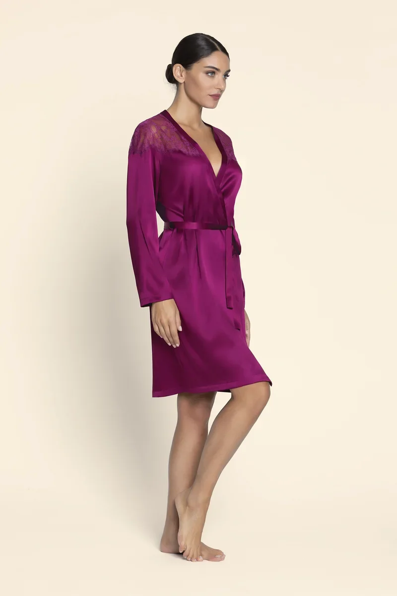 Lise Charmel – mittellanges Negligé-Kleid von Source Beaute, Source Amarante