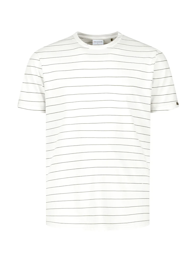 T-Shirt Crewneck Pin Stripe Garment Dyed
