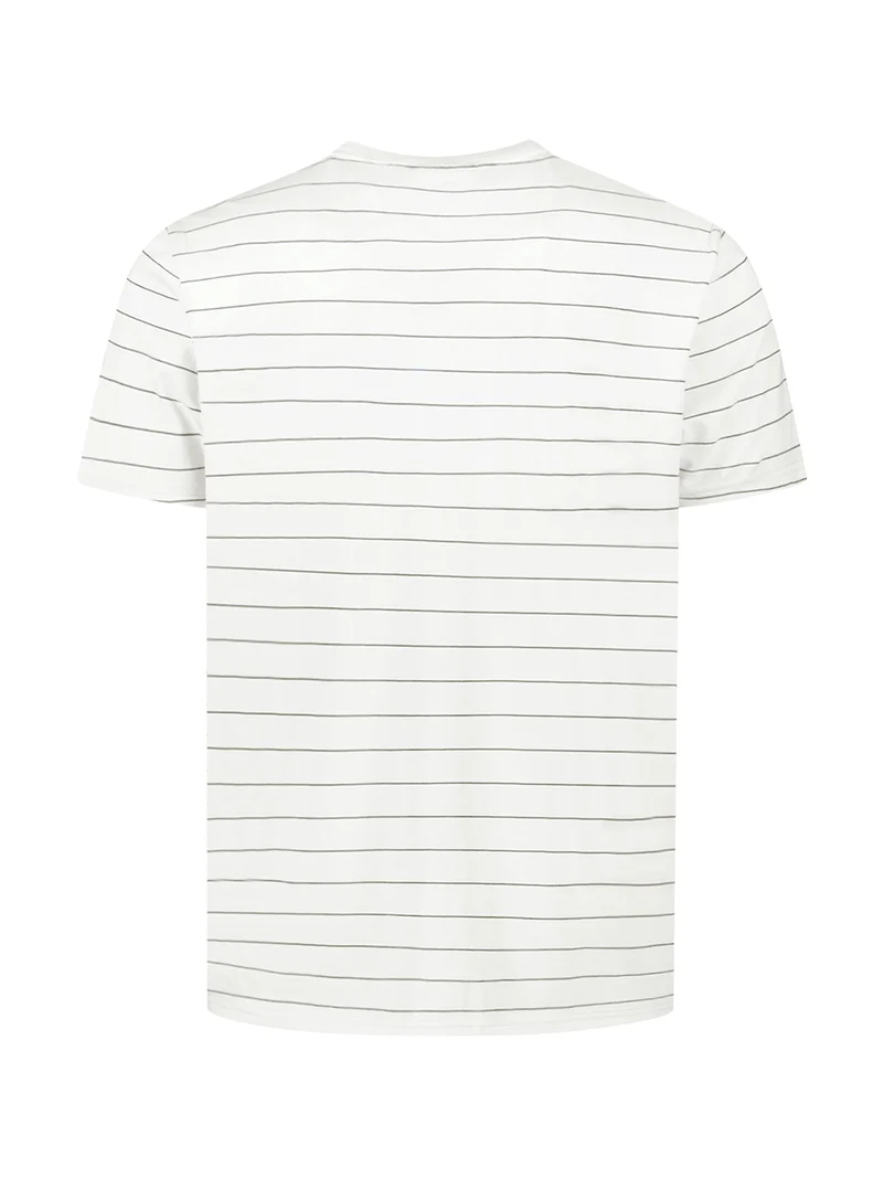 T-Shirt Crewneck Pin Stripe Garment Dyed