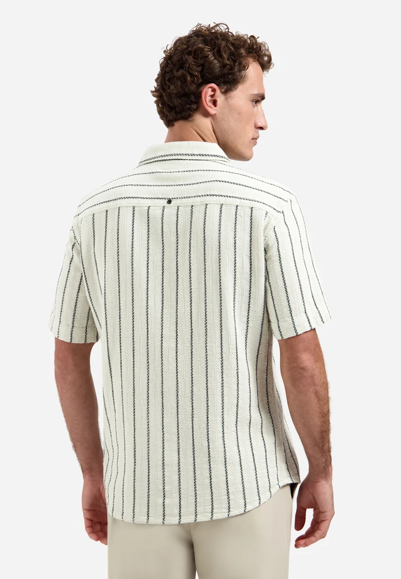 Shirt Short Sleeve Dobby 2Tone Stripe
