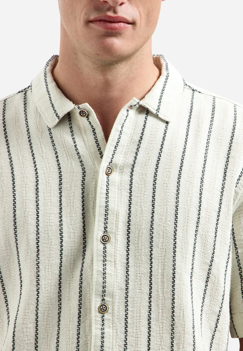Shirt Short Sleeve Dobby 2Tone Stripe