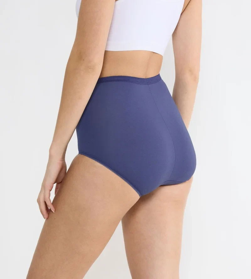 Sloggi - Basic Plus High Waist Brief 3er-Pack Schwarz & Blau