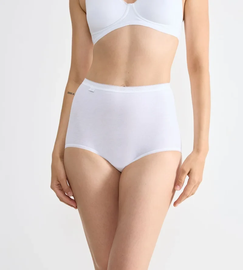 Sloggi - Basic Plus High Waist Slip 3er-Pack Weiß & Rot