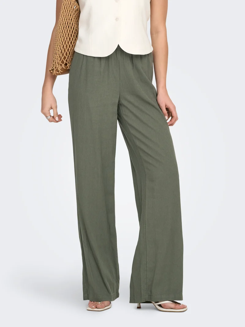 ONLGOA MW LINEN BL PULL-UP PANT CC PNT