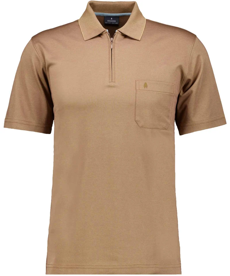 Softknit-Poloshirt mit Zip