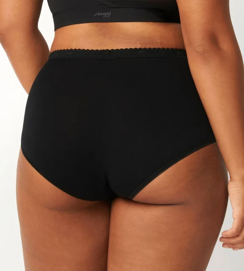 Sloggi – Schicke High-Waist-Slips, 4er-Pack, Schwarz