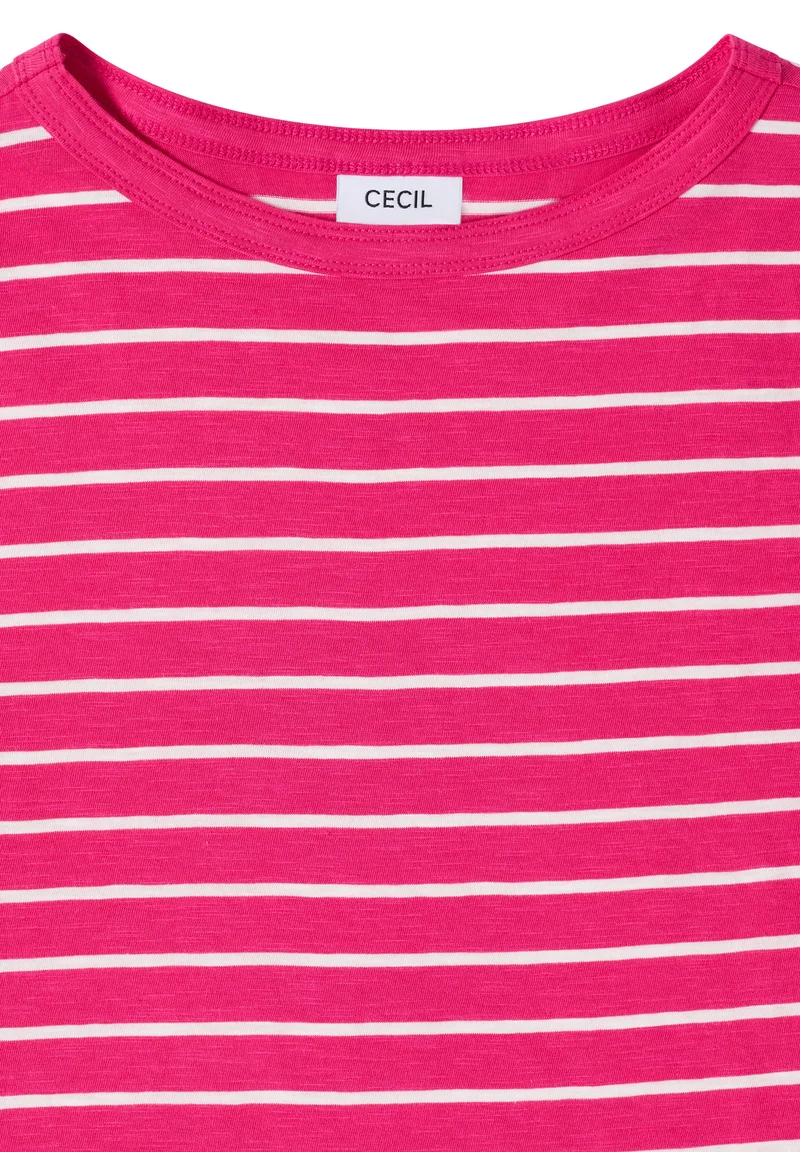 T-Shirt mit Boatneck und Streifen