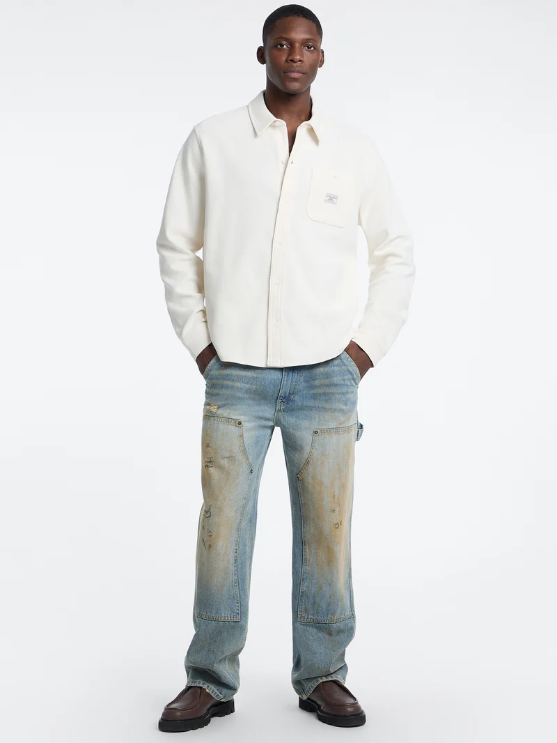 GJ LS REG SHIRT WAFFLE BUTTON