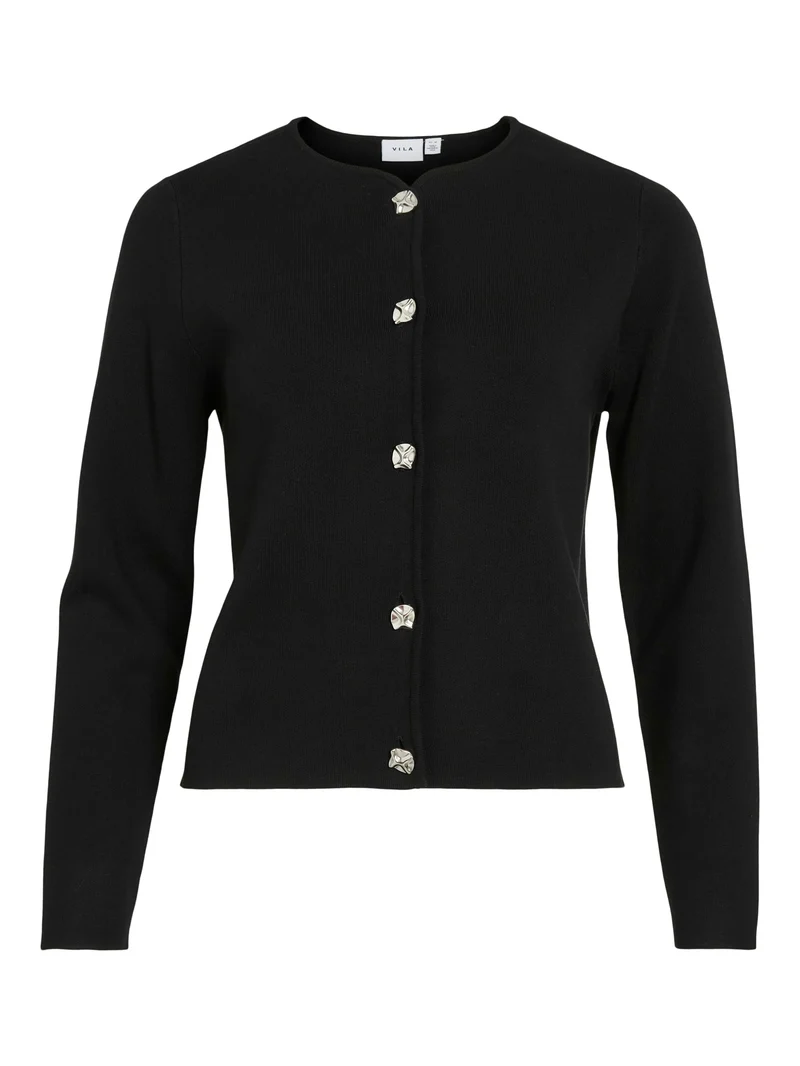 VISWAY O-NECK L/S BUTTON KNIT CARDIGAN