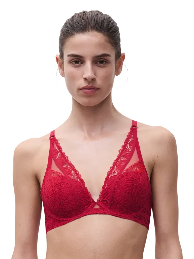 Chantelle - Amor Plunge T-Shirt-BH Scharlachrot