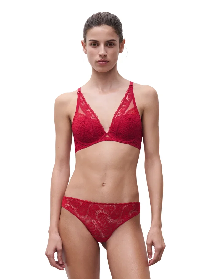 Chantelle - Amor Plunge T-Shirt-BH Scharlachrot