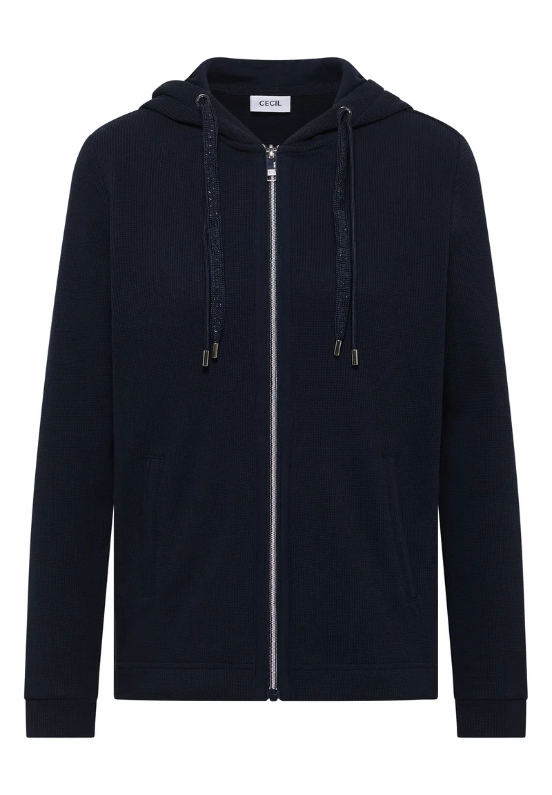 Langarm Jacke mit Kapuze und Taschen