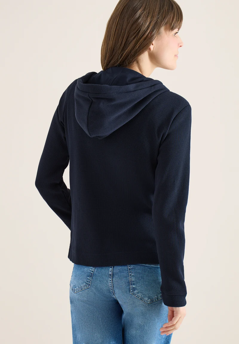 Langarm Jacke mit Kapuze und Taschen
