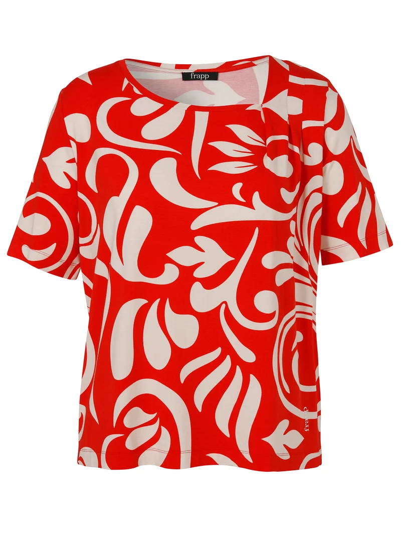 T-Shirt Asymmetrischer Ausschnitt 1/2 Arm Druck