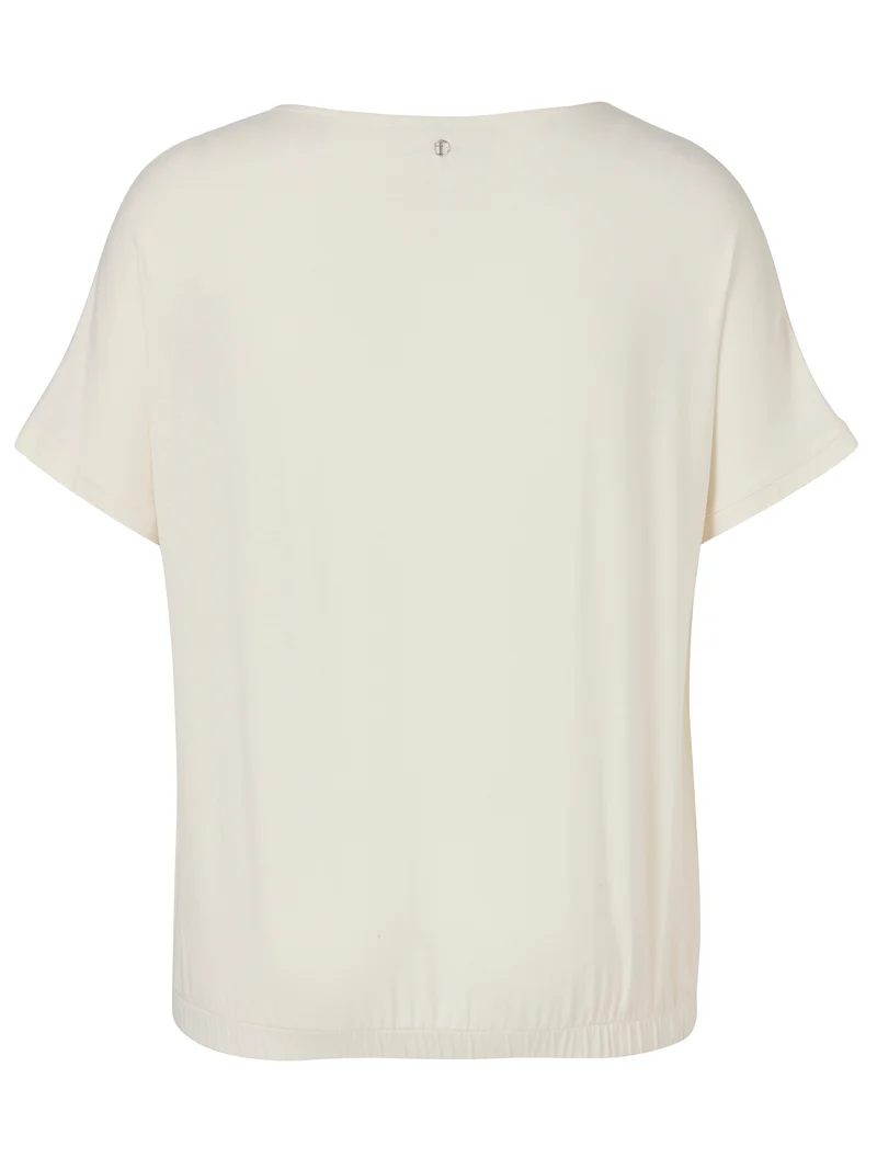 Bluse V-Ausschnitt ohne Arm Materialmix