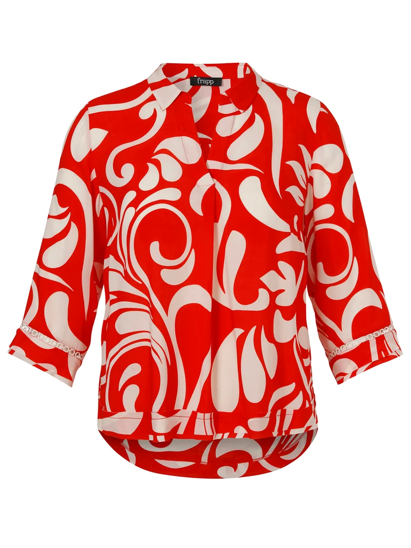 Bluse Kragen 3/4 Arm Druck