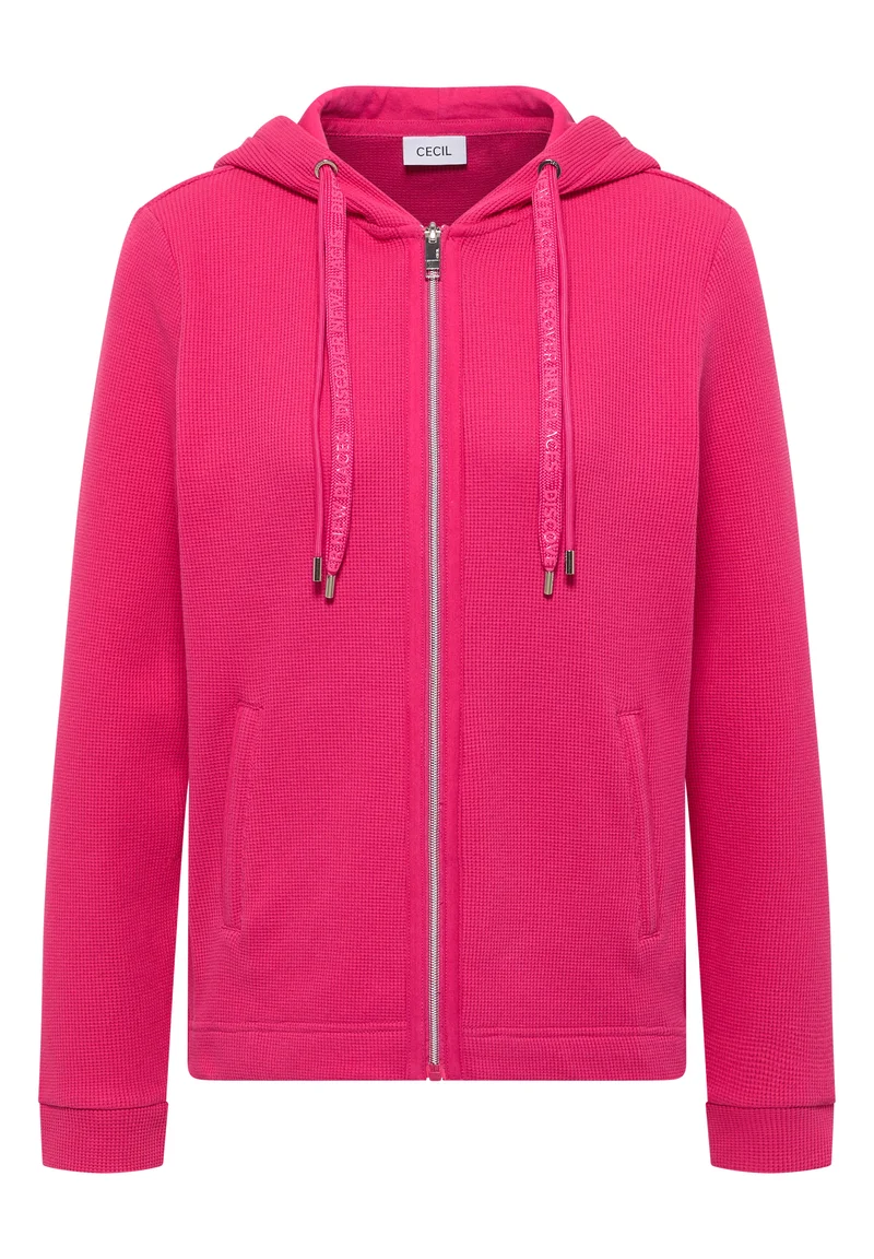 Langarm Jacke mit Kapuze und Taschen