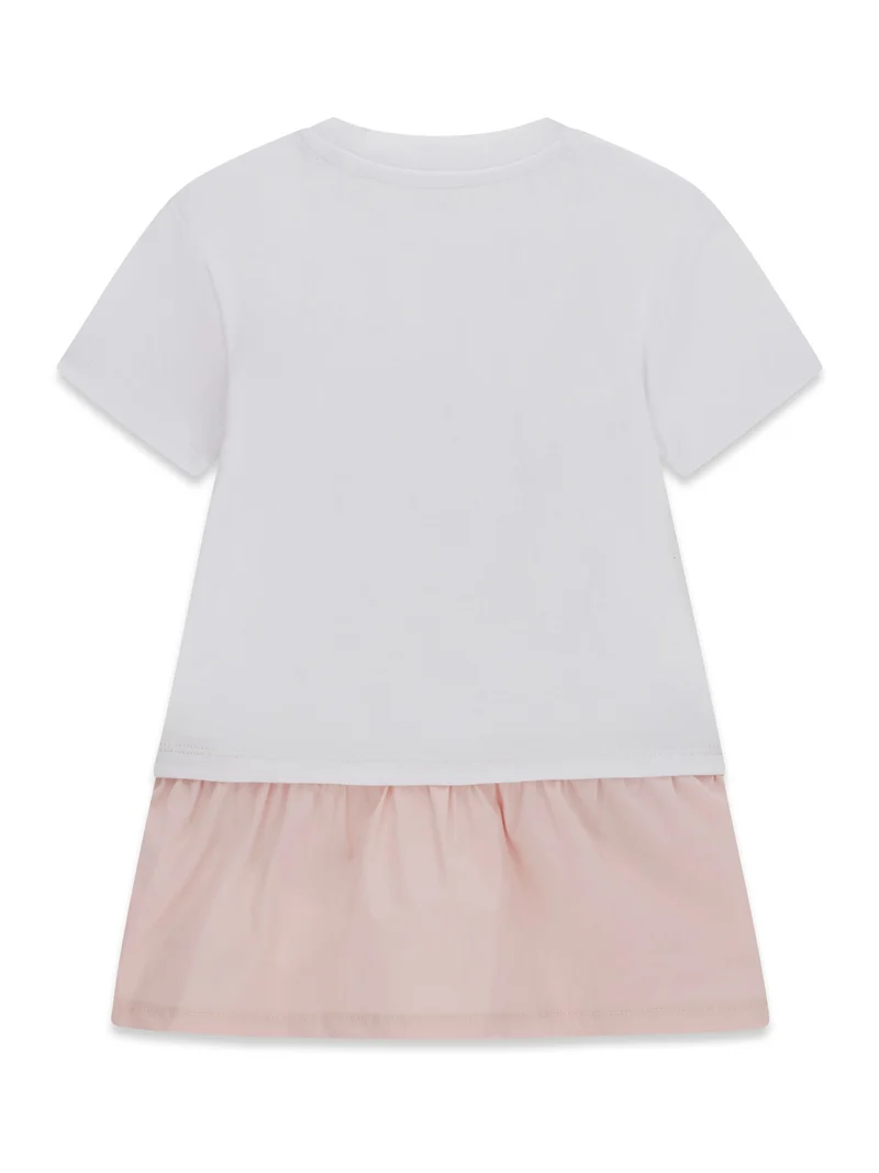 MIXED FABRIC SS DRESS