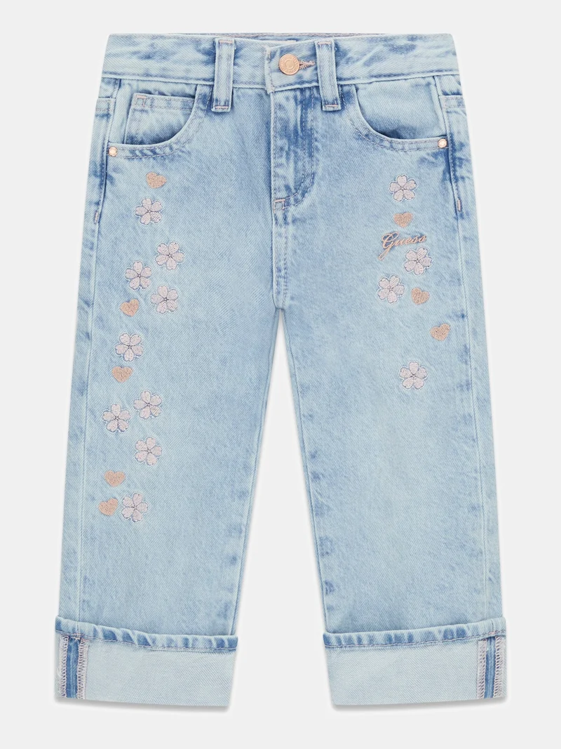 PALAZZO RGD DNM PANTS W/EMBROI