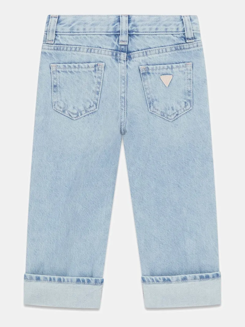 PALAZZO RGD DNM PANTS W/EMBROI