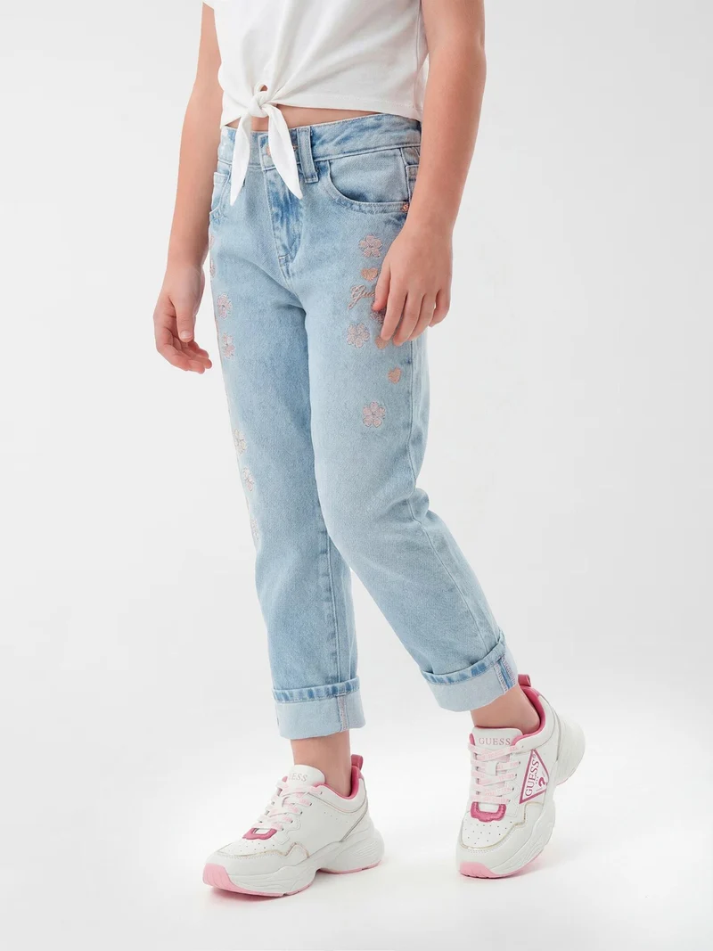 PALAZZO RGD DNM PANTS W/EMBROI