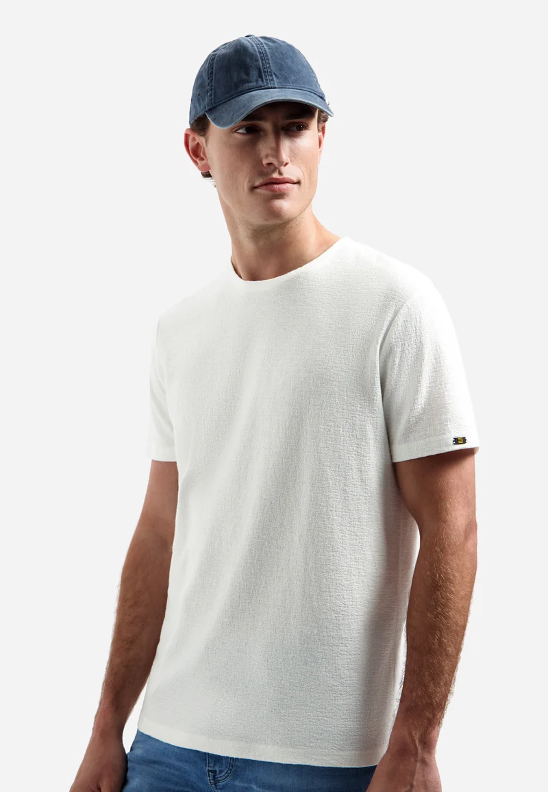 T-Shirt Crewneck Solid Jacquard