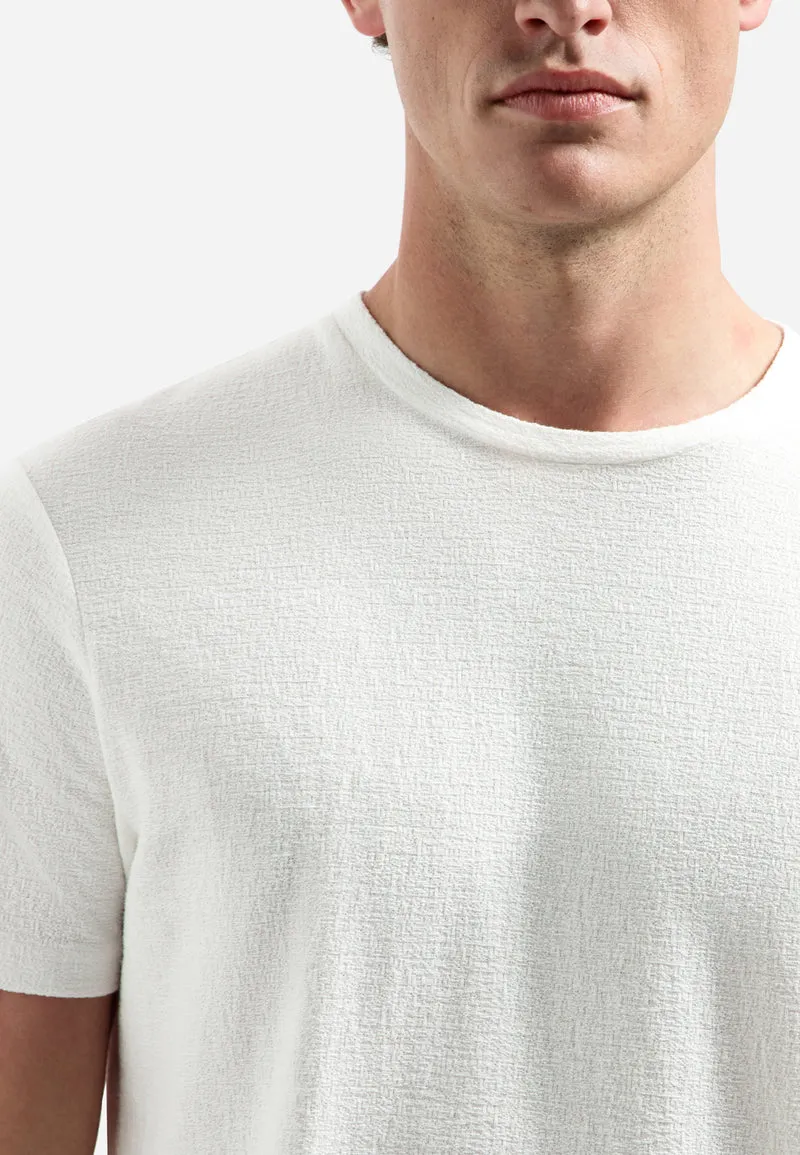 T-Shirt Crewneck Solid Jacquard