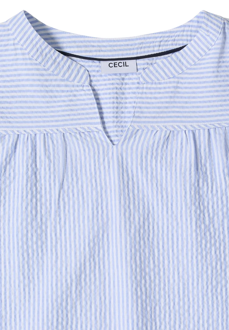 3/4-Arm Bluse in Seersucker Qualität