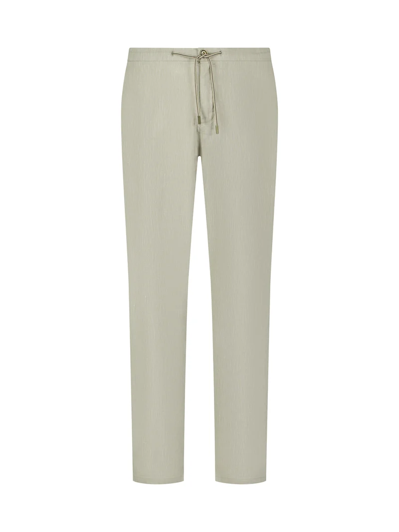 Pants With Linen Yarn Dyed