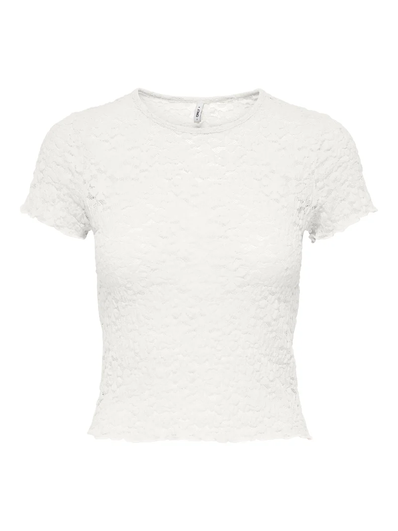 ONLFAITH S/S LACE TOP JRS