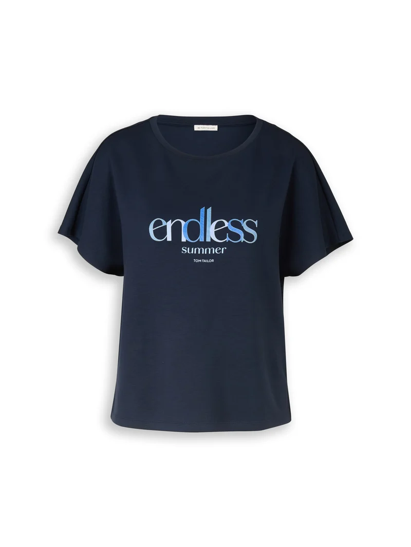 Loose Fit Scuba T-Shirt mit Print