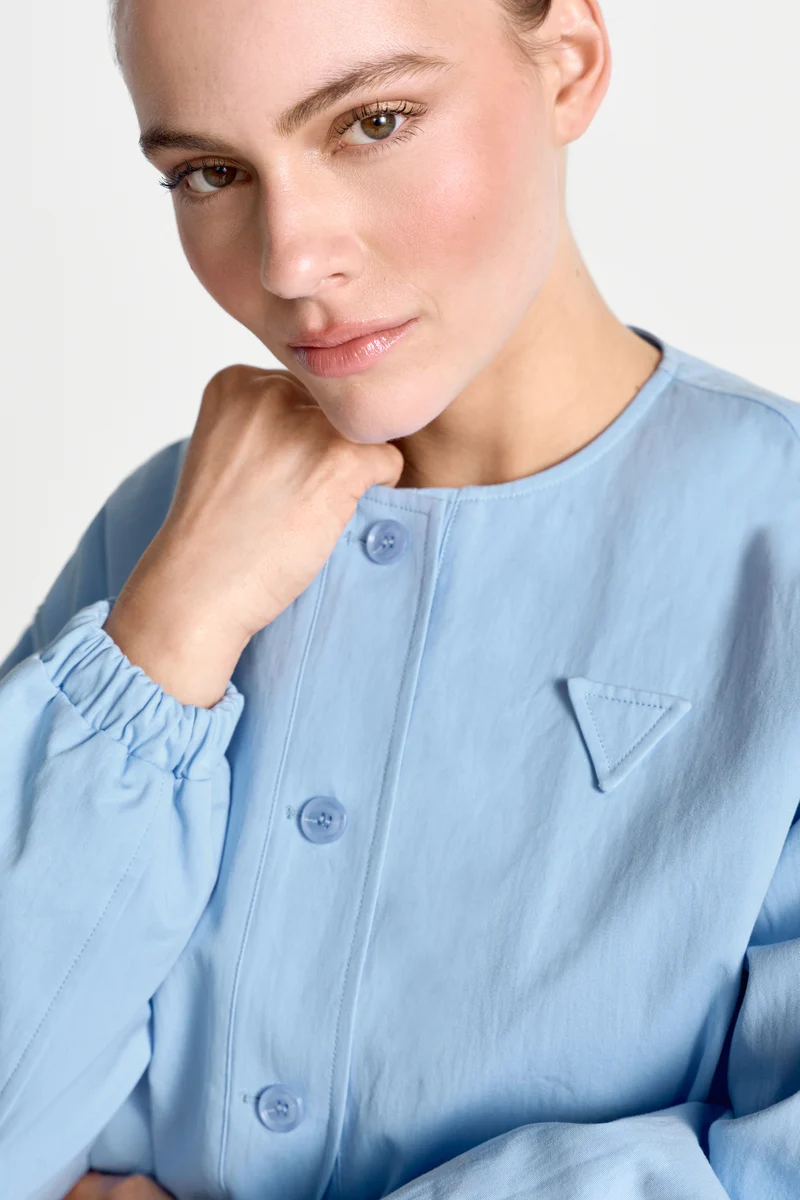 Buttoned cotton blouson