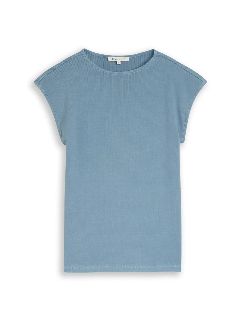 Slim Fit T-Shirt mit Rippstruktur