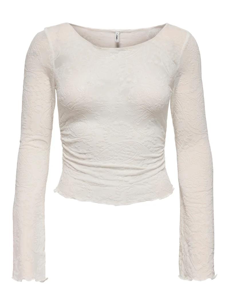 ONLVINNIE L/S BOATNECK RUCHING TOP JRS