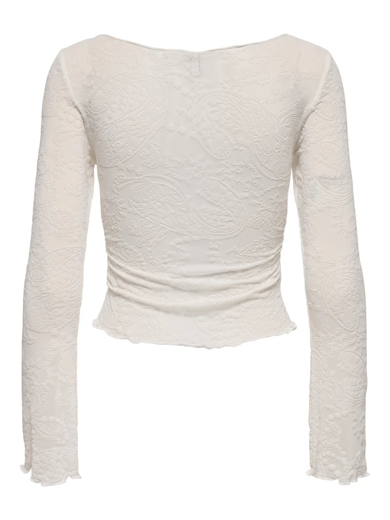 ONLVINNIE L/S BOATNECK RUCHING TOP JRS
