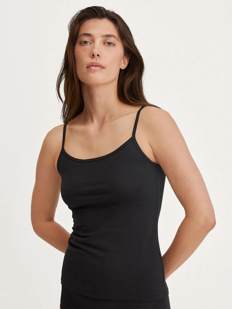 DAMEN Spaghetti-Top, schwarz