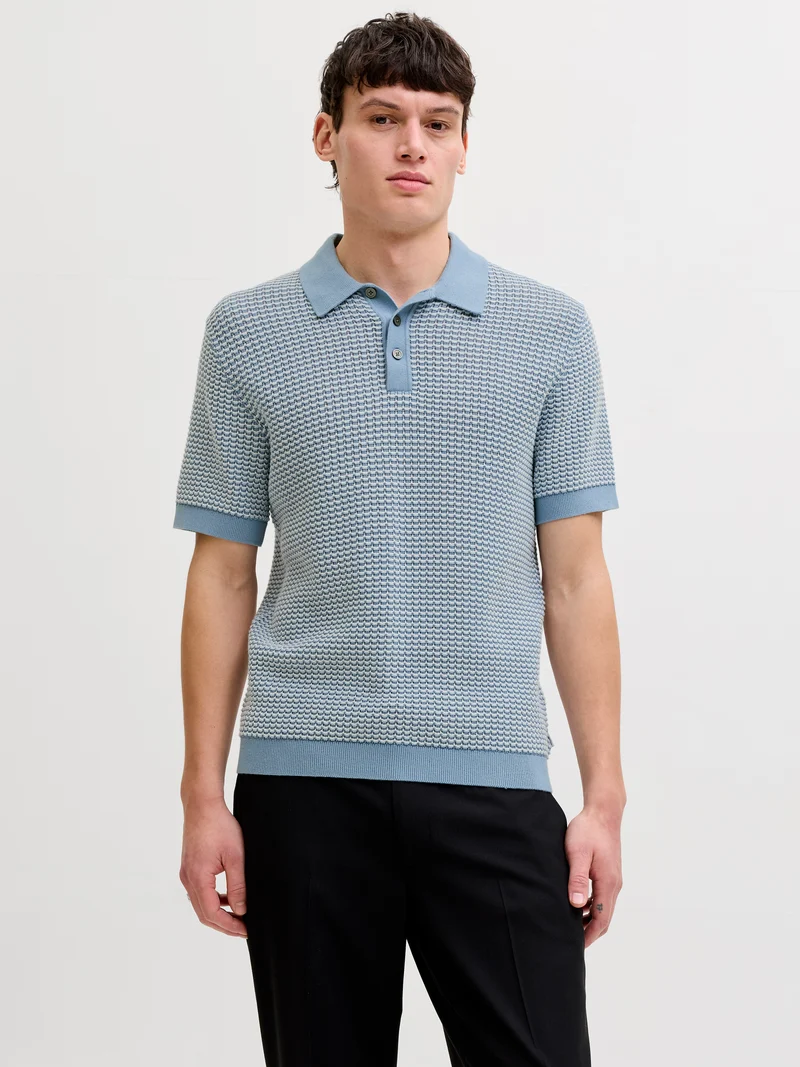 JPRBLUKINGSLEY KNIT POLO SS LN