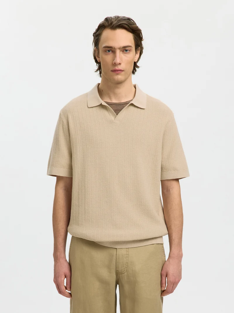 SLHMATTIS SS LINEN BLEND STRUC POLO NOOS