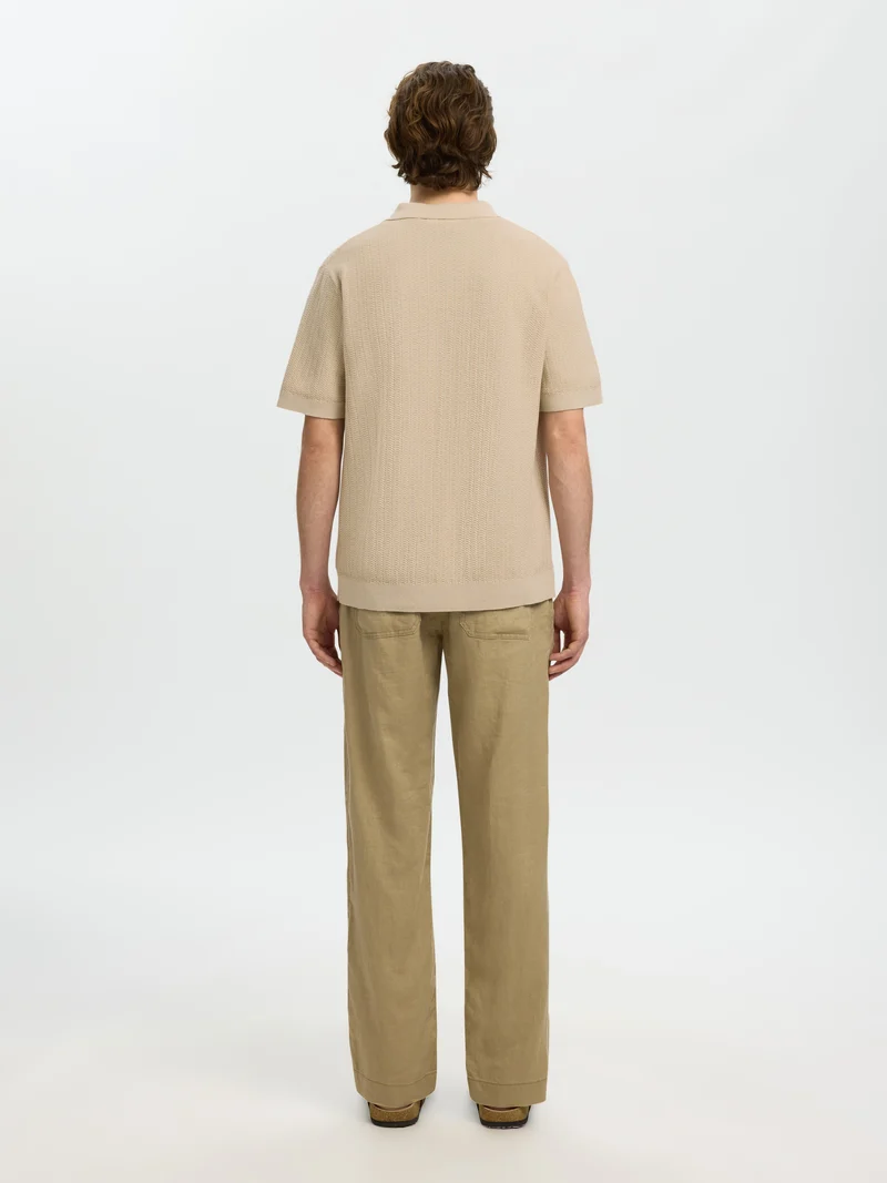 SLHMATTIS SS LINEN BLEND STRUC POLO NOOS
