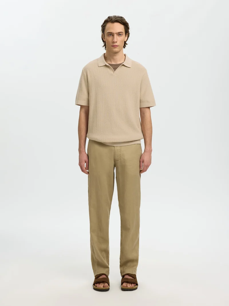 SLHMATTIS SS LINEN BLEND STRUC POLO NOOS